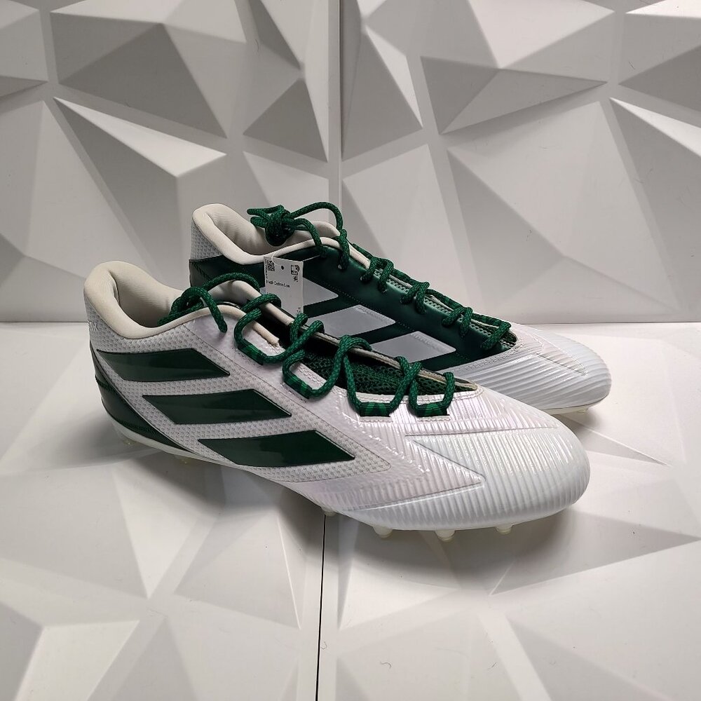 Adidas Mens Football Cleats 16 White Green Shoe Lacrosse Freak Carbon Low - Picture 6 of 14